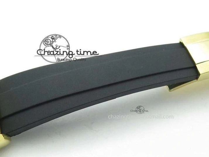 MiroTime 0512 TopPick Daytona YG BP Maker Black Dial Gold Subdial Sticks Markers On Rubber Strap A7750@ 4013